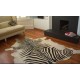 Cowhide Rug - Stencilled Zebra (Black & White)