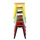 Tabouret design Tolix assis en bois H45cm Lot de 2