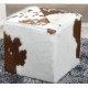 Cowhide Ottoman Cube Stool 