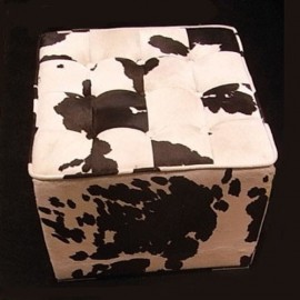 Cowhide Ottoman Cube Stool