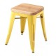 Tabouret design Tolix assis en bois H45cm Lot de 2