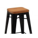 Chaise de bar design Tolix assis en bois 