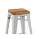 Tolix barstool wood seat 