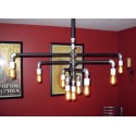 Industrial Iron Pipe pendant lamp 9 bulbs