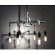Suspension chandelier design industriel en tube métallique 6 ampoules