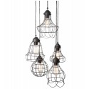 Wire Five Pendant lamp with Edison bulbs