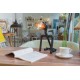 Lampe de table design industriel en tube métallique robot avec ampoule edison 03