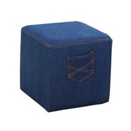 Tabouret Ottoman en motif Jeans