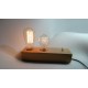 Retro wooden table lamp with edison bulb