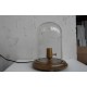 Bell Jar wood table lamp with edison bulb