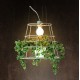 Hanging plant cage pendant lamp