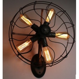 Applique design industriel rétro ventilateur avec ampoule edison