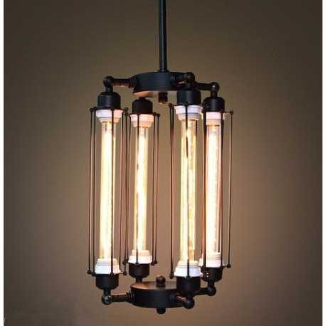 eiland ui Ambtenaren Industrial Vintage Edison 4 tube filament bulbs pendant lamp vertical .  Free Worldwide delivery. Custom Designer Lighting Solut