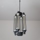 Suspension design industriel rétro avec 4 ampoules edison tube verticale