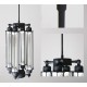 Suspension design industriel rétro avec 4 ampoules edison tube verticale