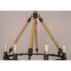 Industrial Vintage hemp rope chandelier pendant lamp