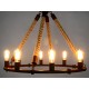 Industrial Vintage hemp rope chandelier pendant lamp
