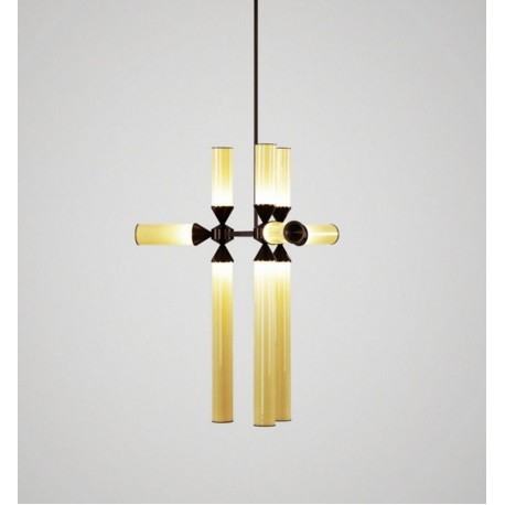 Chandelier suspension LED design Castle 9 lampes