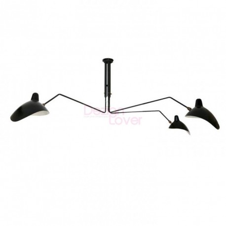 Serge Mouille MCL 3 arms rotating ceiling lamp