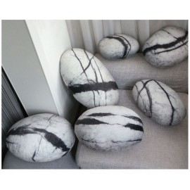 Pouf design rocher galet Collection Comète set de 6pcs