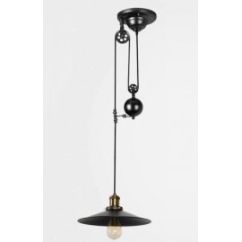 Suspension design industriel en acier avec Poulie 1 lampe
